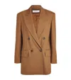 Max Mara Virgin Wool-blend Blazer In Brown