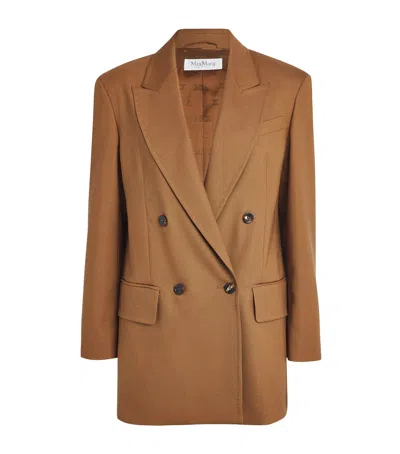 Max Mara Virgin Wool-blend Blazer In Brown