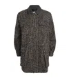 Max Mara Herringbone Pattern Wool Jacket With Leather Collar In Black