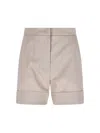 Max Mara Virgin Wool Blend Shorts In Neutral