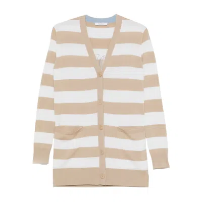 Max Mara Virgin Wool Cardigan In Multi