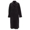 Max Mara Virgin Wool Cashmere Double Breasted Coat In Black