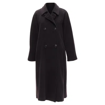 Max Mara Virgin Wool Cashmere Double Breasted Coat In Black