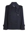 Max Mara Laveno Wool And Cashmere Over Trench Coat In Blue