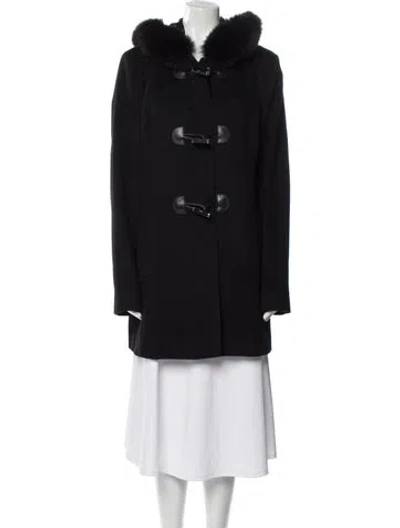 Pre-owned Max Mara Virgin Wool Coat In Black