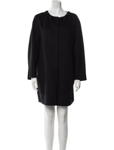 Pre-owned Max Mara Virgin Wool Coat In Black