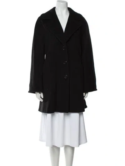 Pre-owned Max Mara Virgin Wool Coat In Black