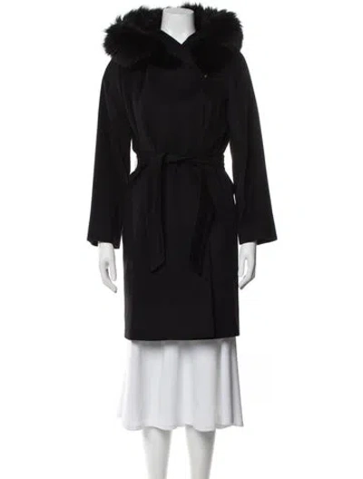 Pre-owned Max Mara Virgin Wool Coat In Black
