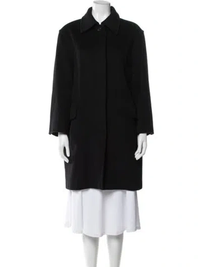Pre-owned Max Mara Virgin Wool Coat In Black