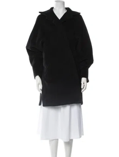 Pre-owned Max Mara Virgin Wool Coat In Black