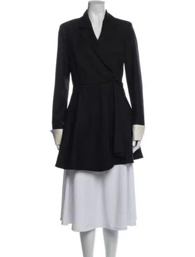Pre-owned Max Mara Virgin Wool Coat In Black