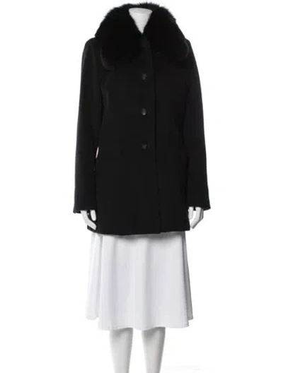 Pre-owned Max Mara Virgin Wool Coat In Black