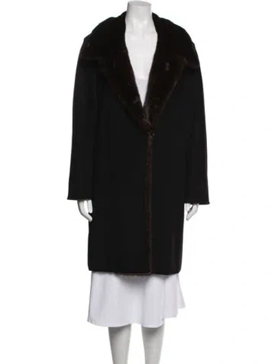 Pre-owned Max Mara Virgin Wool Coat In Black