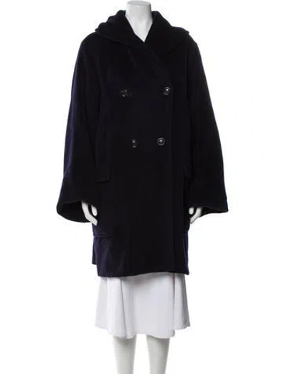 Pre-owned Max Mara Virgin Wool Coat In Blue