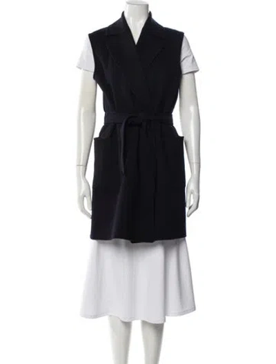 Pre-owned Max Mara Virgin Wool Coat In Blue