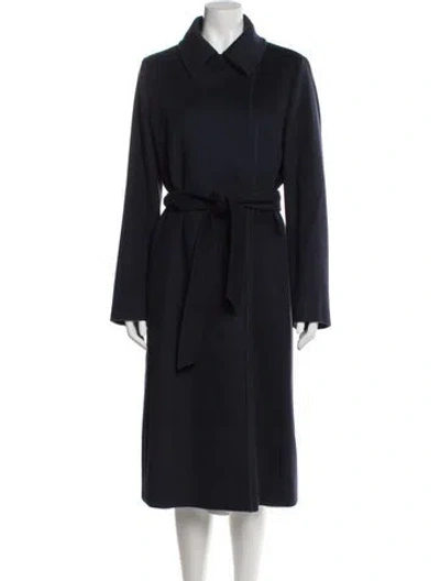 Pre-owned Max Mara Virgin Wool Coat In Blue