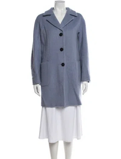 Pre-owned Max Mara Virgin Wool Coat In Blue