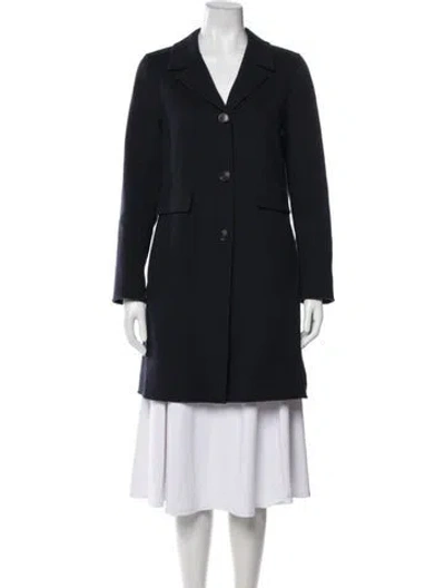 Pre-owned Max Mara Virgin Wool Coat In Blue