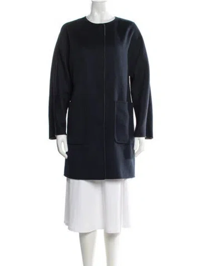 Pre-owned Max Mara Virgin Wool Coat In Blue