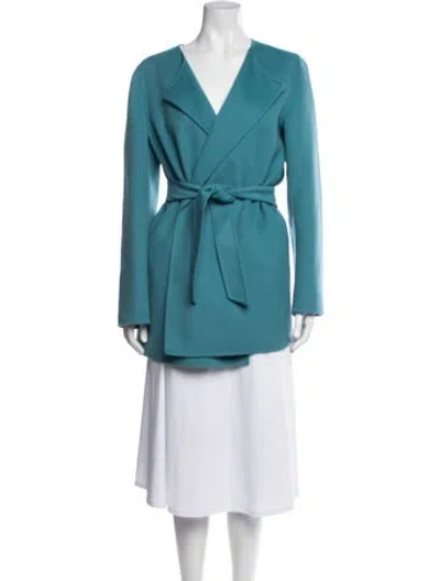 Pre-owned Max Mara Virgin Wool Coat In Blue
