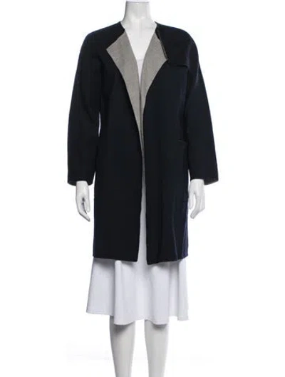 Pre-owned Max Mara Virgin Wool Coat In Blue