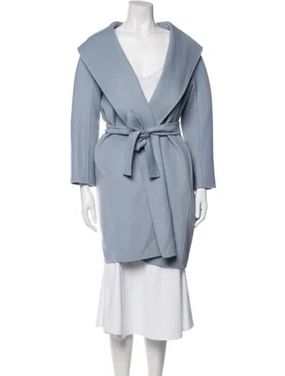 Pre-owned Max Mara Virgin Wool Coat In Blue