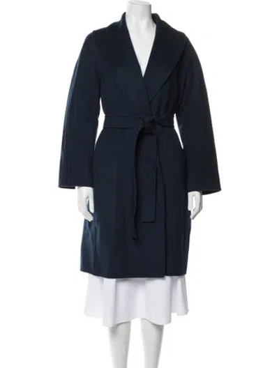 Pre-owned Max Mara Virgin Wool Coat In Blue