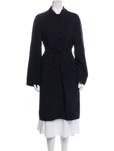 Pre-owned Max Mara Virgin Wool Coat In Blue