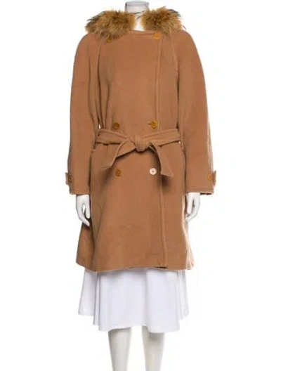 Pre-owned Max Mara Virgin Wool Coat In Brown