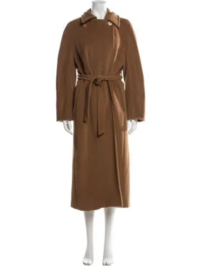 Pre-owned Max Mara Virgin Wool Coat In Brown