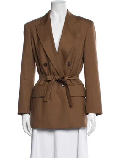 Pre-owned Max Mara Virgin Wool Coat In Brown