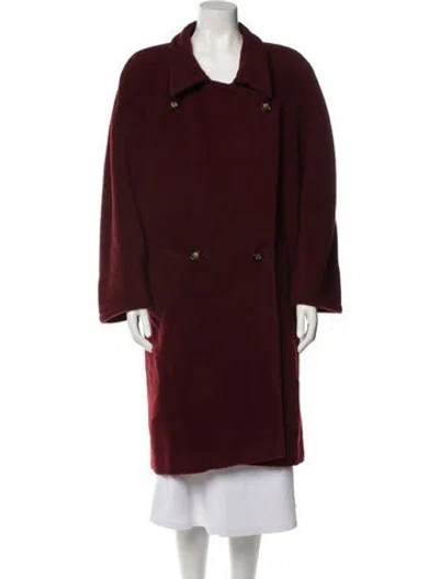 Pre-owned Max Mara Virgin Wool Coat In Burgundy