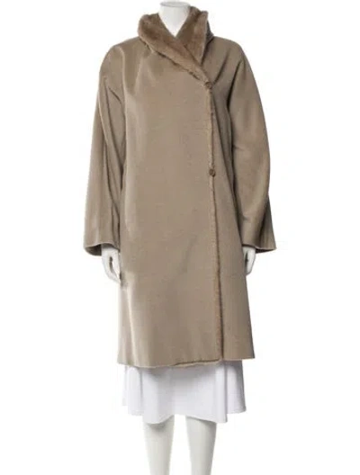 Pre-owned Max Mara Virgin Wool Coat In Neutral