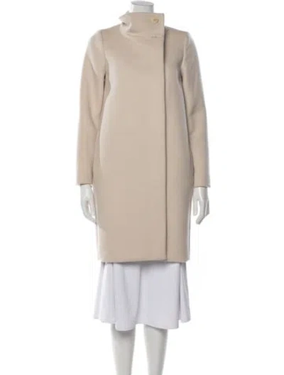 Pre-owned Max Mara Virgin Wool Coat In Neutrals