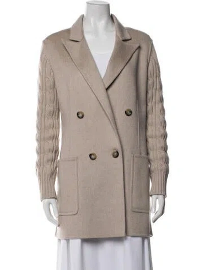 Pre-owned Max Mara Virgin Wool Coat In Neutrals
