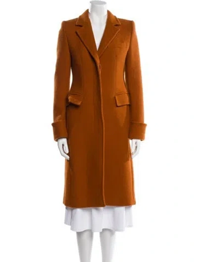 Pre-owned Max Mara Virgin Wool Coat In Orange