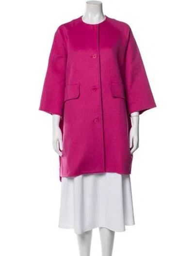 Pre-owned Max Mara Virgin Wool Coat In Pink