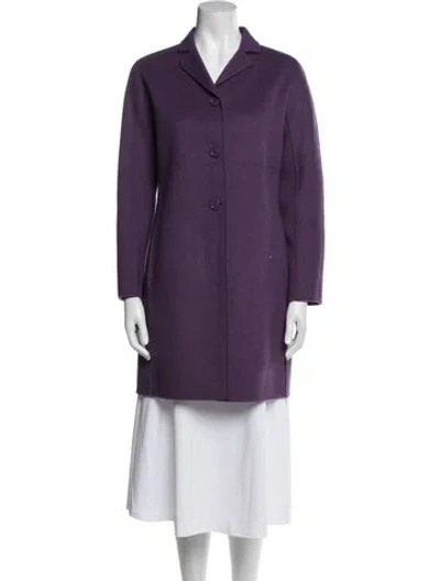 Pre-owned Max Mara Virgin Wool Coat In Purple