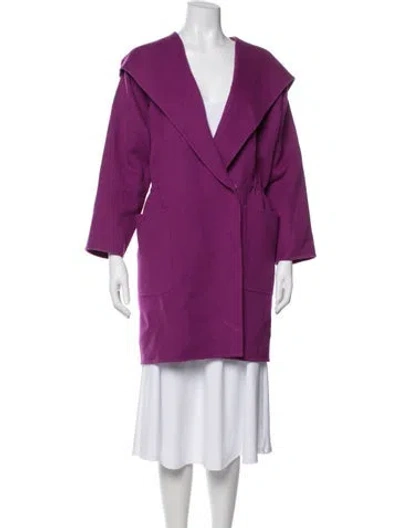 Pre-owned Max Mara Virgin Wool Coat In Purple