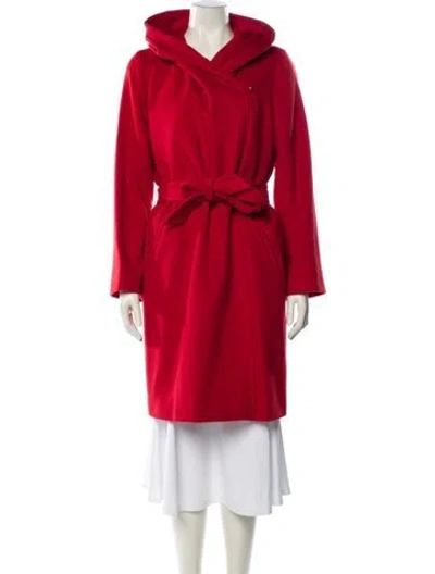 Pre-owned Max Mara Virgin Wool Coat In Red