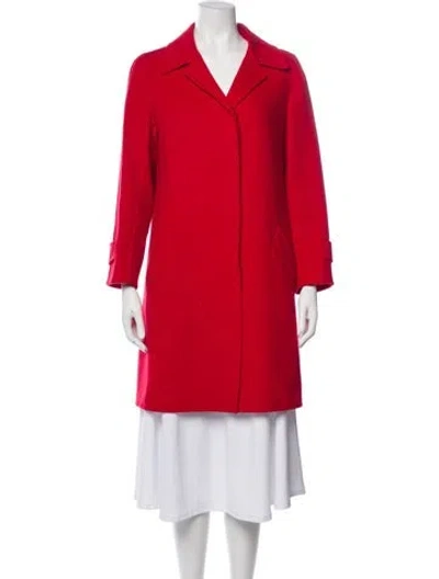Pre-owned Max Mara Virgin Wool Coat In Red