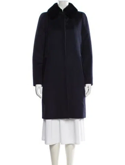 Pre-owned Max Mara Virgin Wool Coat W/ Tags In Blue