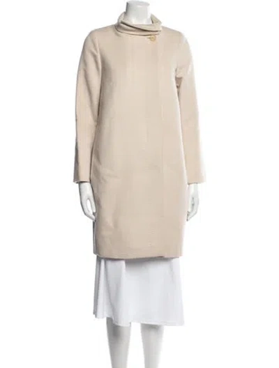 Pre-owned Max Mara Virgin Wool Coat W/ Tags In Neutral