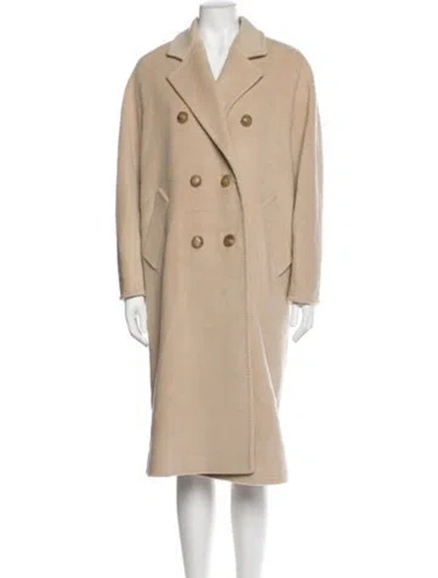 Pre-owned Max Mara Virgin Wool Coat W/ Tags In Neutral