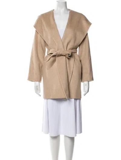 Pre-owned Max Mara Virgin Wool Coat W/ Tags In Neutral