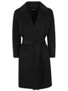Max Mara Lilia Belted Long-sleeved Coat In Black