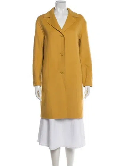 Pre-owned Max Mara Virgin Wool Coat In Yellow