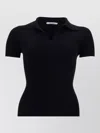 Max Mara Virgin Wool Collared Knitted Top In Blue