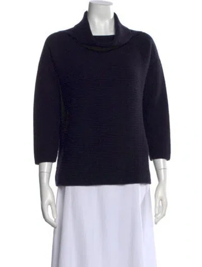 Pre-owned Max Mara Virgin Wool Cowl Neck Sweater In Black