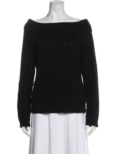 Pre-owned Max Mara Virgin Wool Cowl Neck Sweater In Black